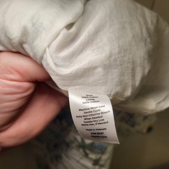 Talbots Ruffle Fit & Flare Dress Scenic Curacao Beach Palm 100% Cotton Women's 6 - Picture 8 of 13